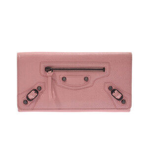 BALENCIAGA The Money Pink Calfskin Long Wallet